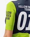 Woman Wearing Cycling Jersey and Bib Shorts Mockup