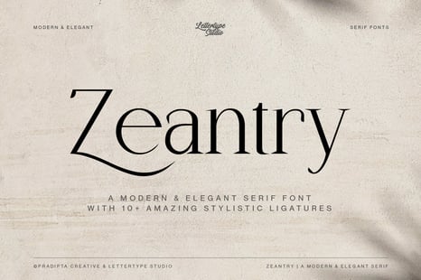 Zeantry a Modern &amp; Elegant Serif