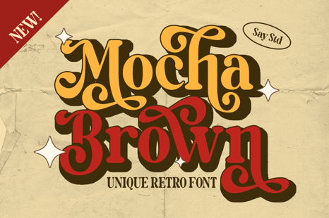 Mocha Brown - Unique Retro Font - 70s font