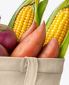 Shopper Bag with Vegetables Mockup