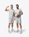 Two Men Wearing Full Volleyball Uniform Mockup