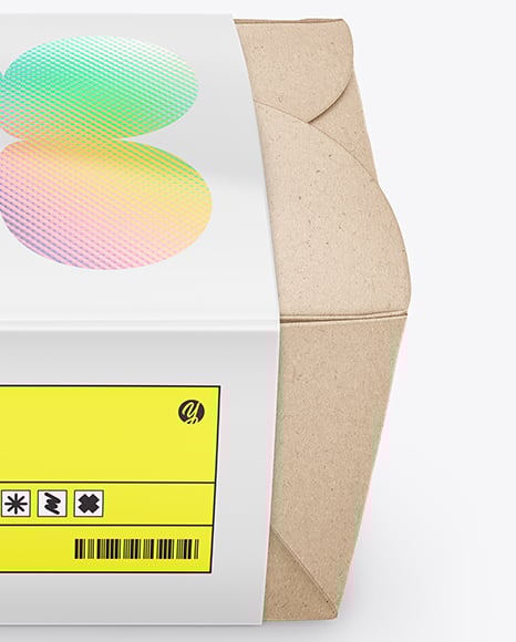 Kraft Paper Box in Glossy Sleeve Mockup
