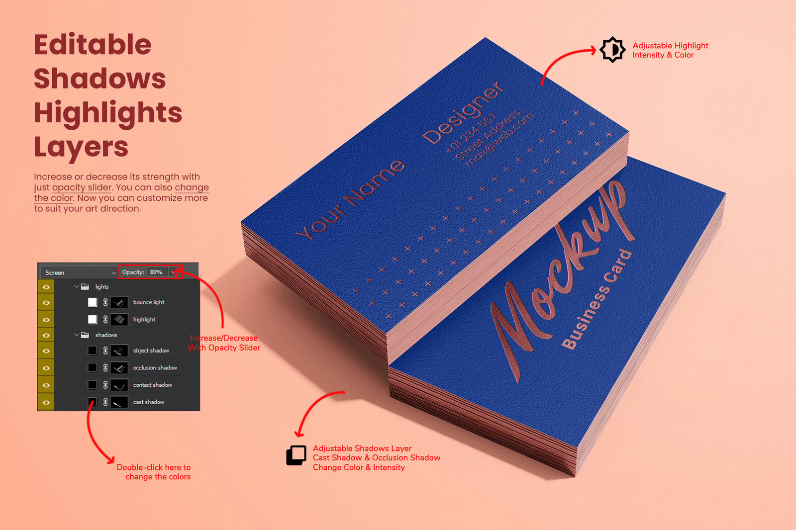 Stacked Business Card Mockup Set (US Size)