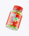 Plastic Bottle with Flying Gummies Mockup