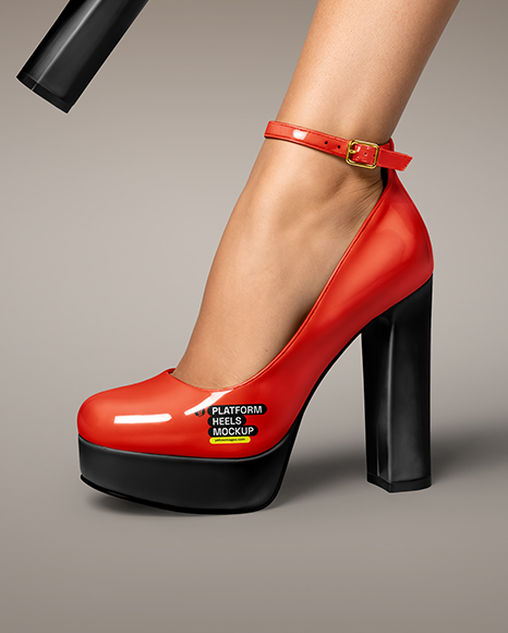 Platform Heels on Woman's Legs Mockup