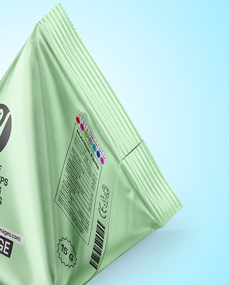Matte Metallic Triangular Package Mockup