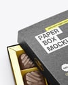 Kraft Paper Box with Chocolate Sweets Mockup