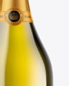 Antique Green Glass Champagne Bottle Mockup