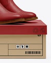 Cowboy Boots on Shoe Box Mockup