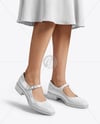 Mary Janes on Woman's Legs with Dress Mockup