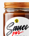Glass Jar with Chocolate Fudge Sauce Mockup