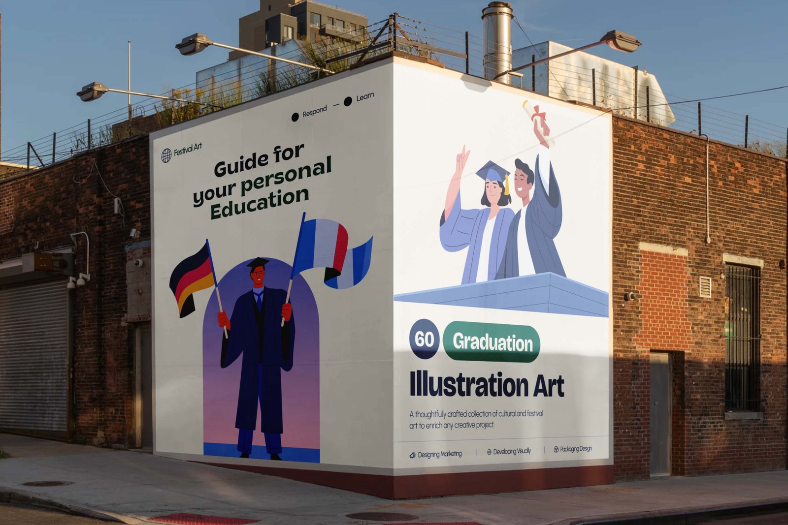 Graduation Illustration Art Set