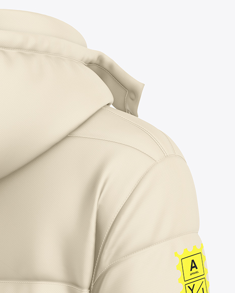 Men's Down Jacket Mockup - Back Half Side View