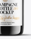 Green Glass Red Champagne Bottle Mockup