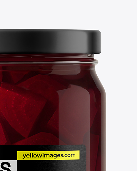 Glass Jar with Pickled Beets Mockup