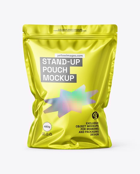 Metallic Stand-Up Pouch Mockup