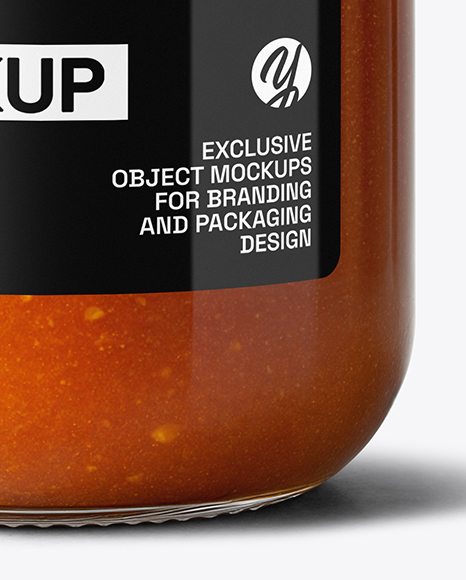 Clear Glass Jar with Lobster Bisque Mockup