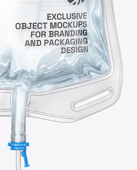 Clear Plastic Infusion Bag Mockup