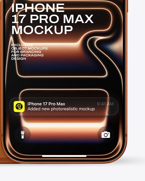 Two iPhone 17 Pro Max Cosmic Orange Mockup