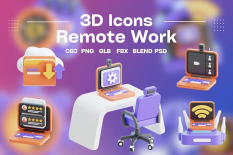 Remote Work 3d Icon