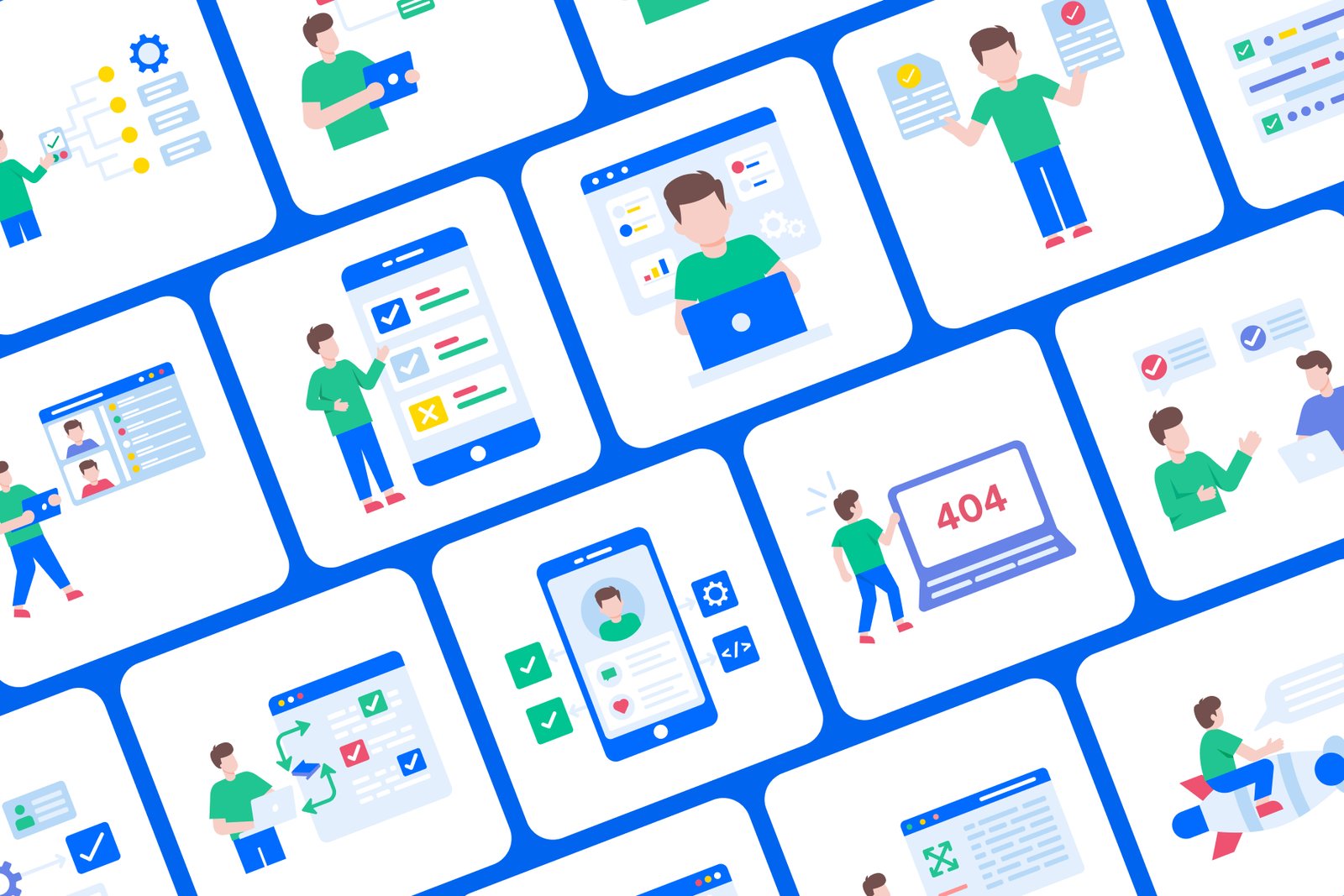 Software Developer Illustration Set
