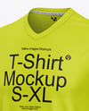 V-Neck T-Shirt Mockup - Half Side View