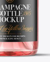 Clear Glass Pink Champagne Bottle Mockup