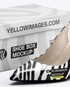 Glossy Slingback with Shoe Box Mockup