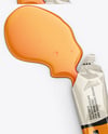 Opened Glossy Stick Sachet with Liquid Mockup