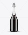 Green Glass Red Champagne Bottle Mockup