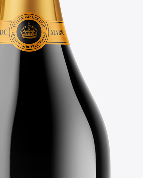 Dark Glass Champagne Bottle Mockup