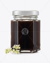 Hexagonal Glass Jar with Buckwheat Honey Mockup