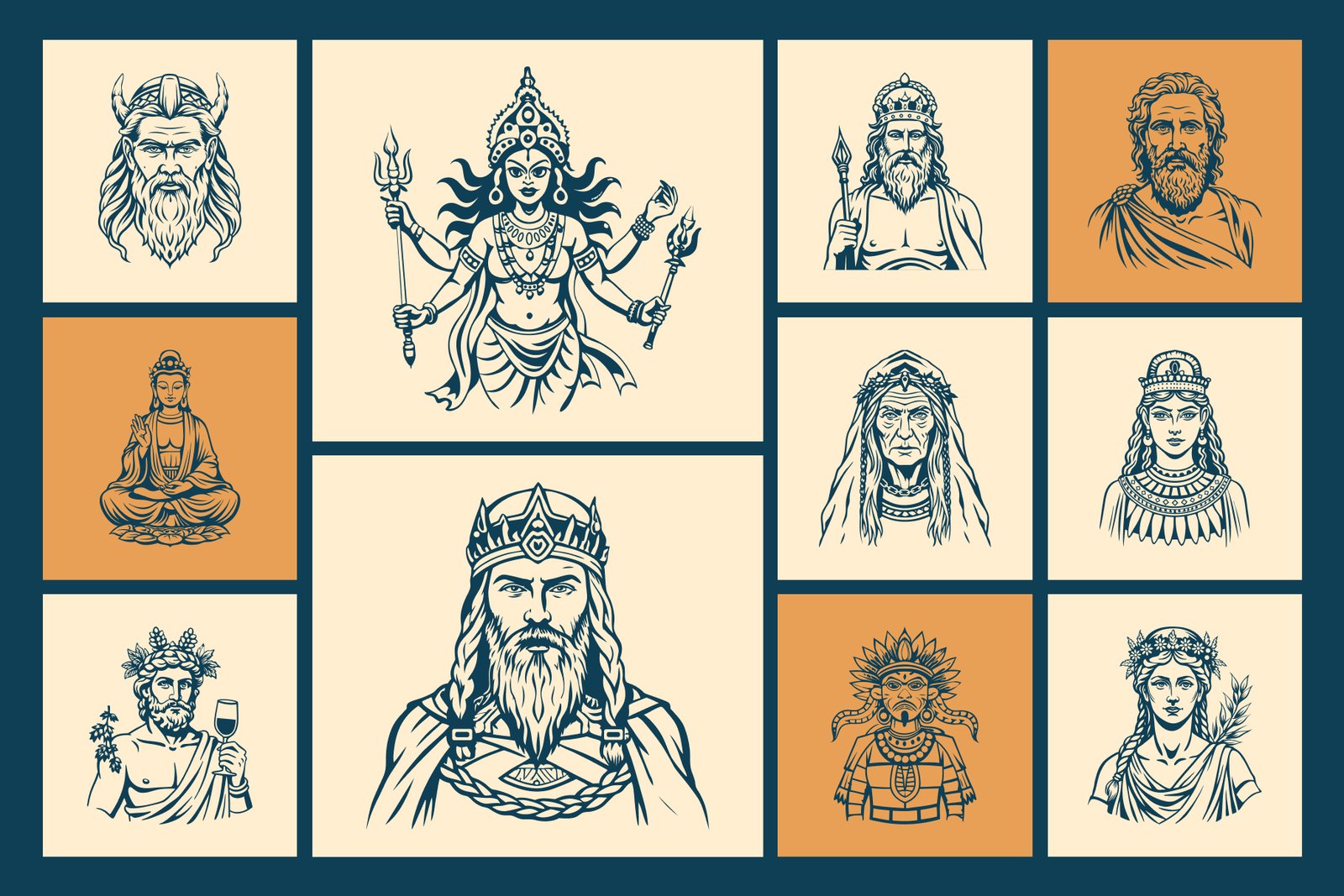 Vintage God Vector Illustration