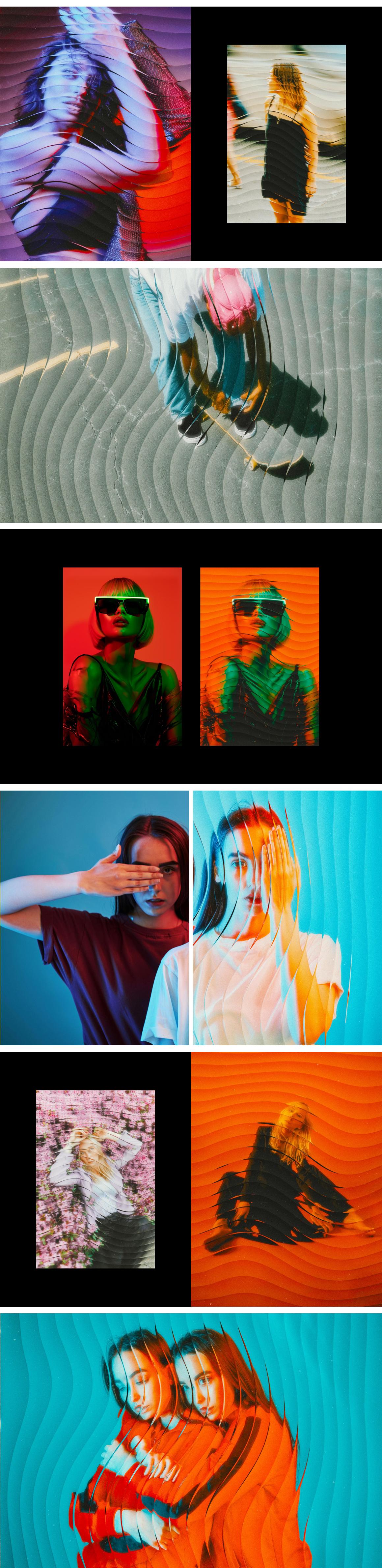 Ribbed Glass Photo Effect