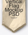 Vertical Flag With Wooden Pole Mockup