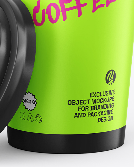 Paper Coffee Cup with Lid Mockup