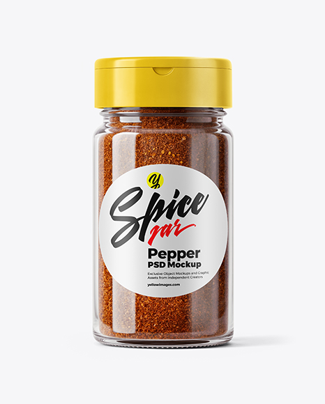 Jar with Grounded Aleppo Pepper Mockup - Realistic mockups