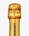Clear Glass Red Champagne Bottle Mockup