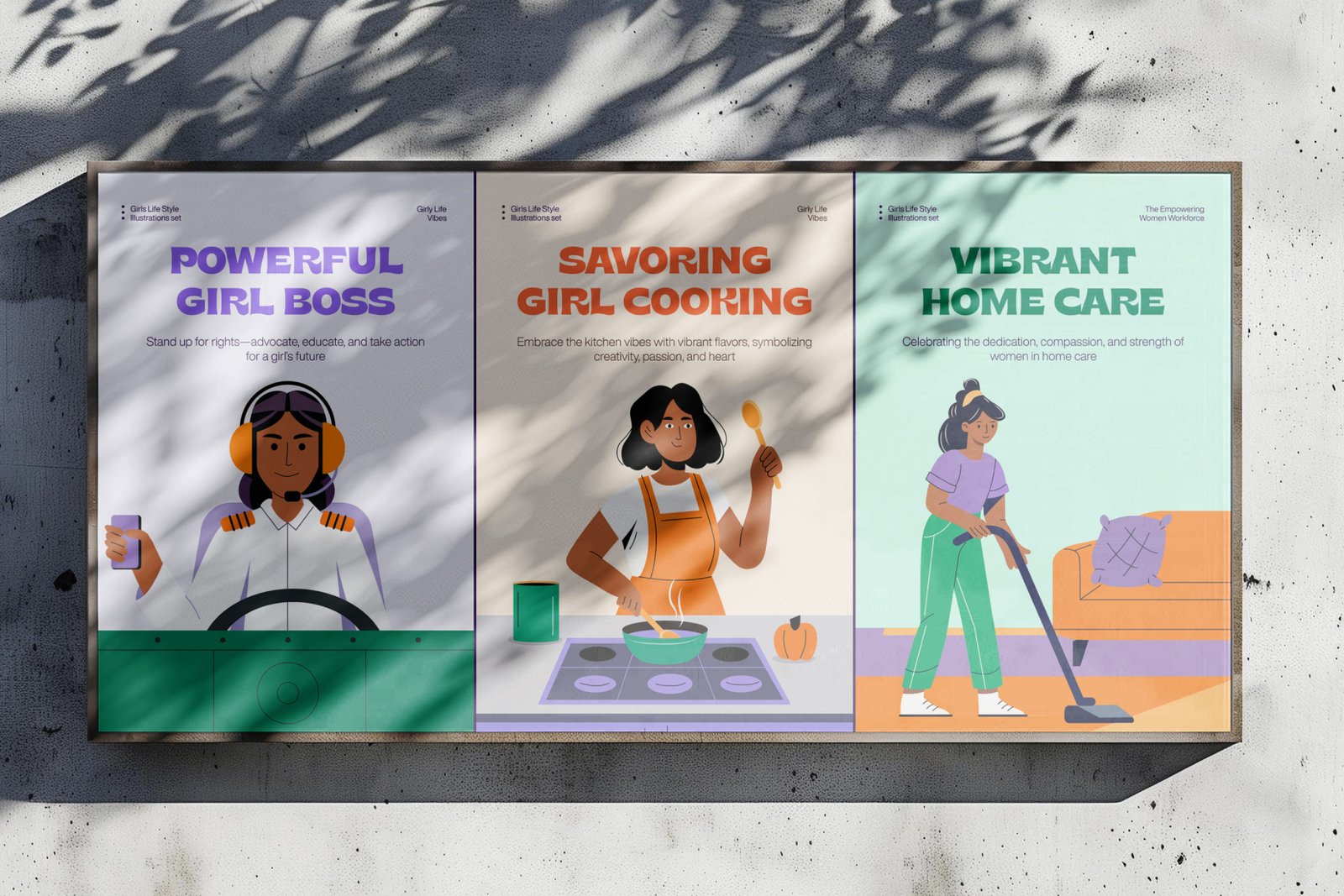 Girl Life Illustration Set