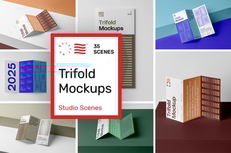 Studio Trifold Mockups - Stationery Mockups