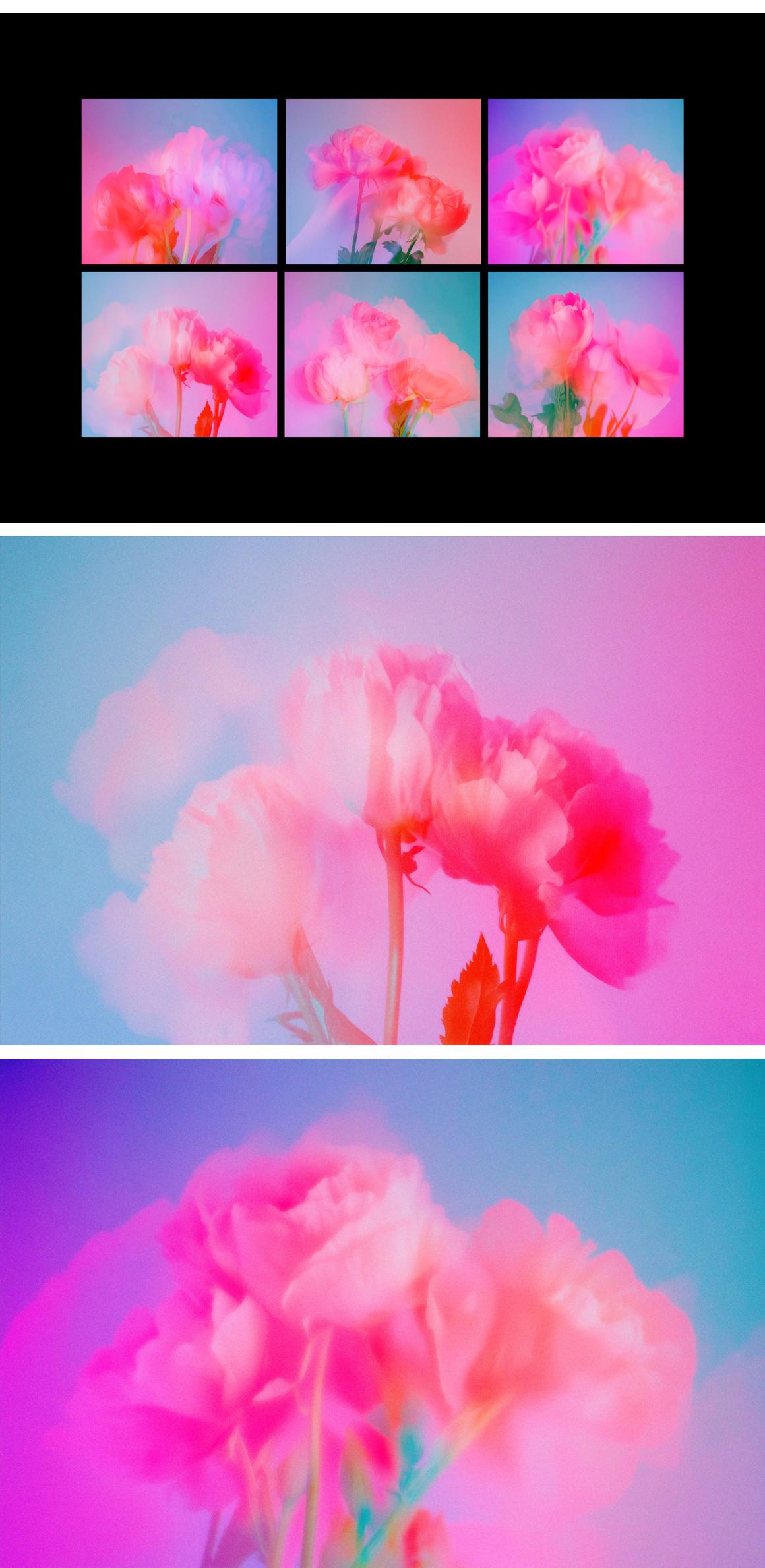 Abstract Faded Flowers Textures
