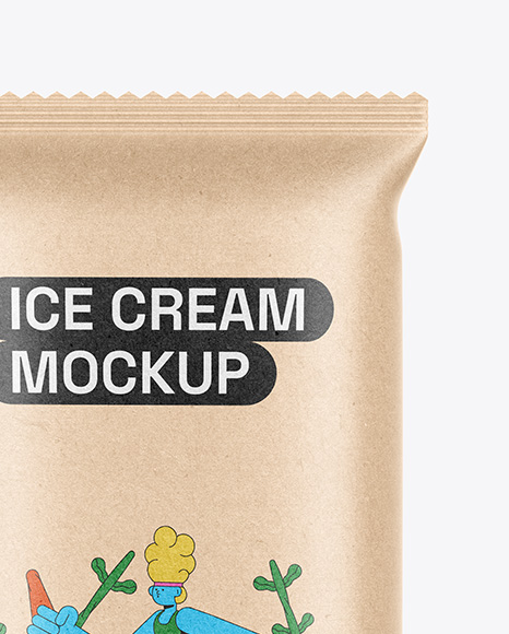 Kraft Flow Pack W/ Ice Cream Mockup