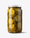 Glass Jar with Bread & Butter Pickles Mockup