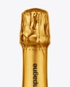 Antique Green Glass Champagne Bottle Mockup