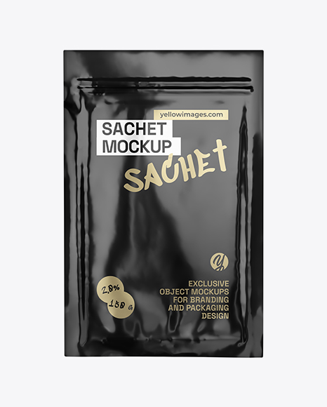 Glossy Sachet Mockup