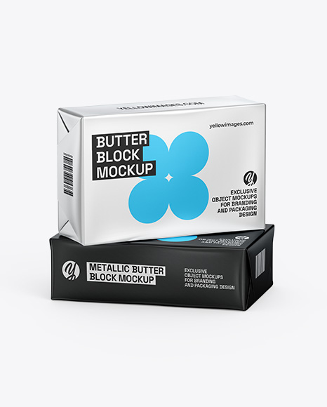 Two Metallic Butter Block Mockups