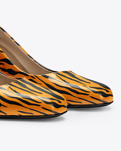 Pair of Block Heel Pumps Mockup