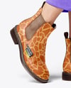 Chelsea Boots on Woman's Legs with Dress Mockup