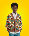 Afro-American Boy Wearing Cardigan and Shirt Mockup