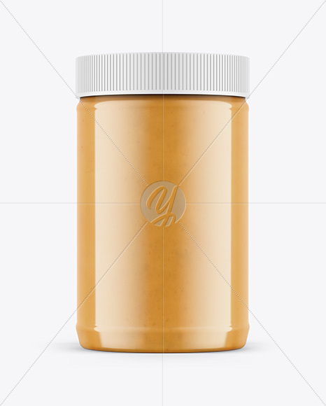 Jar With Peanut Butter Mockup